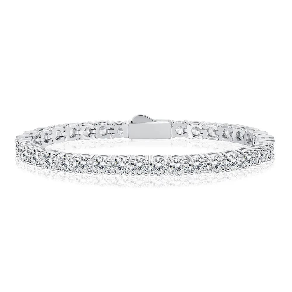 Nuoya 4mm Spring Buckle Zircon Tennis Bracelet Women Fashion Design Full Iced Out Tennis Chain High Quality Luxury Couple Gift