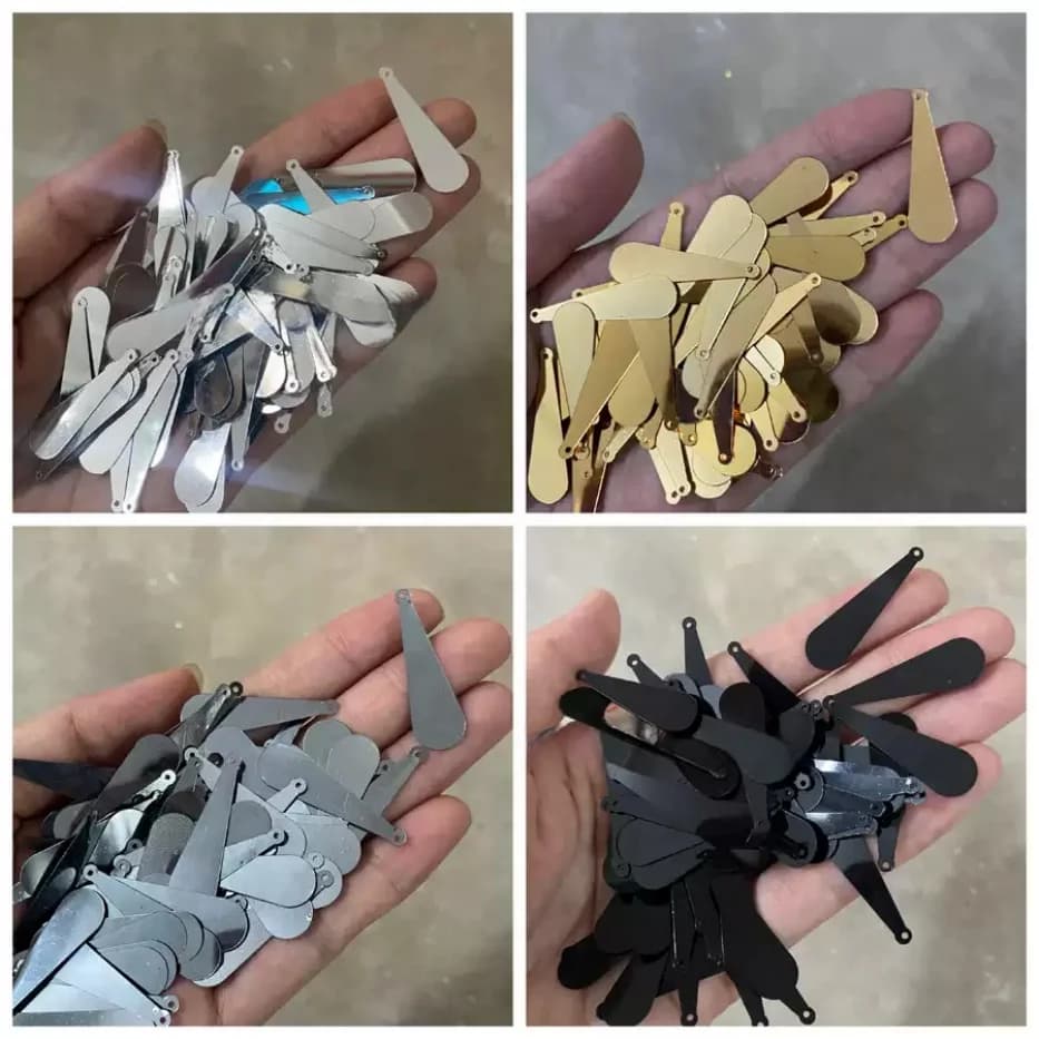50g 10*33mm Paillettes a Goccia Oro Argento Nero per Borse, Vestiti, Fai da Te, Artigianato, Decorazioni per Abiti, Paillettes Sfuse