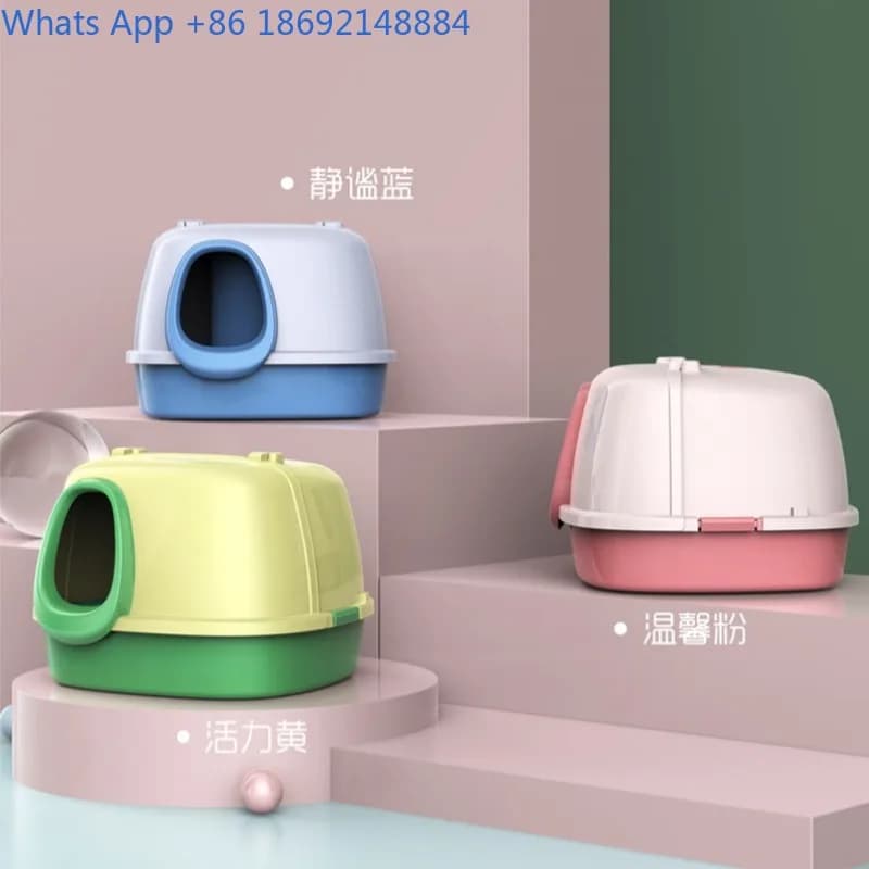 Lettiera per Gatti Impermeabile Completamente Chiusa con Corridoio Lungo Stile Toilette Extra-Large Accessori per Gatti