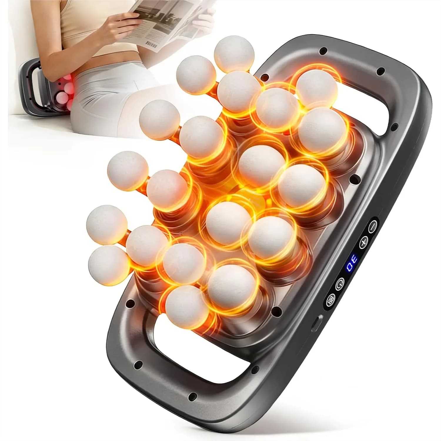 20-Head Massage Gun with 30 Speeds & 3 Modes, 110lb Force, Ultra-Quiet 35dB, 2600mAh Battery, Fast Charging for Full Body Muscle