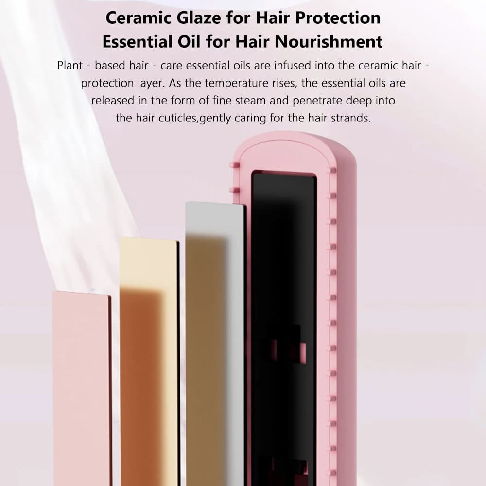 Professional Wireless Hair Plate Ceramic Plates Heating Rapid Hair Tool 2-in-1 Hair Clip Rechargeable