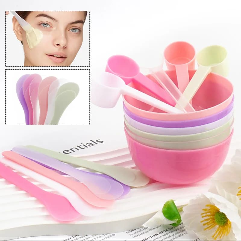 Kit di Strumenti per Maschere Fai-da-Te in Plastica, Utensili per Maschere di Fango, Ciotola per Oli Essenziali, Raschietto, Cucchiaio Dosatore, Cura della Pelle, Pulito, Durevole, Non Tossico