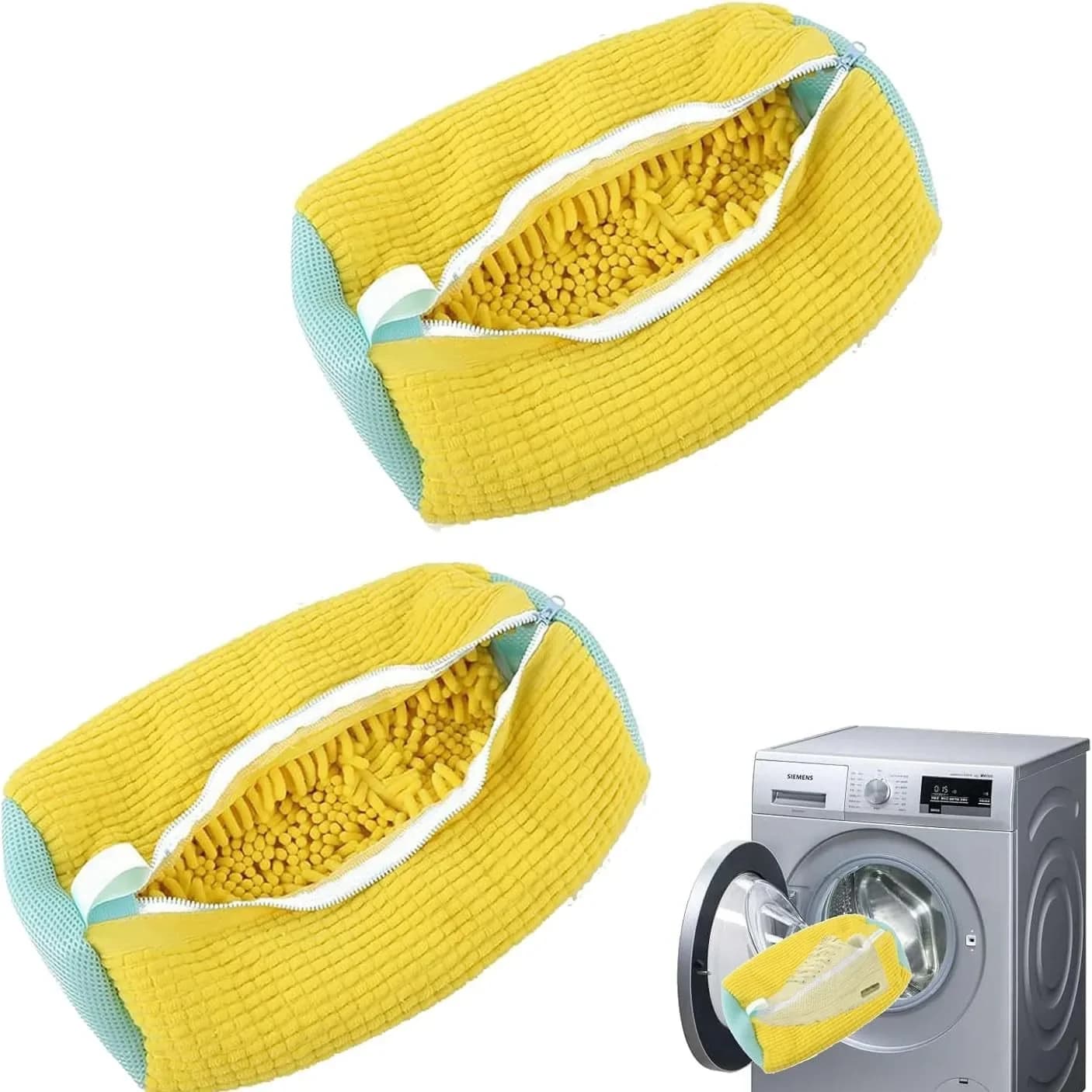 Chiusura in microfibra Scarpe Borsa per la pulizia Scarpe Rete per il bucato Fibre soffici Sneaker Borsa per il lavaggio delle scarpe Lavatrice Borse per il bucato