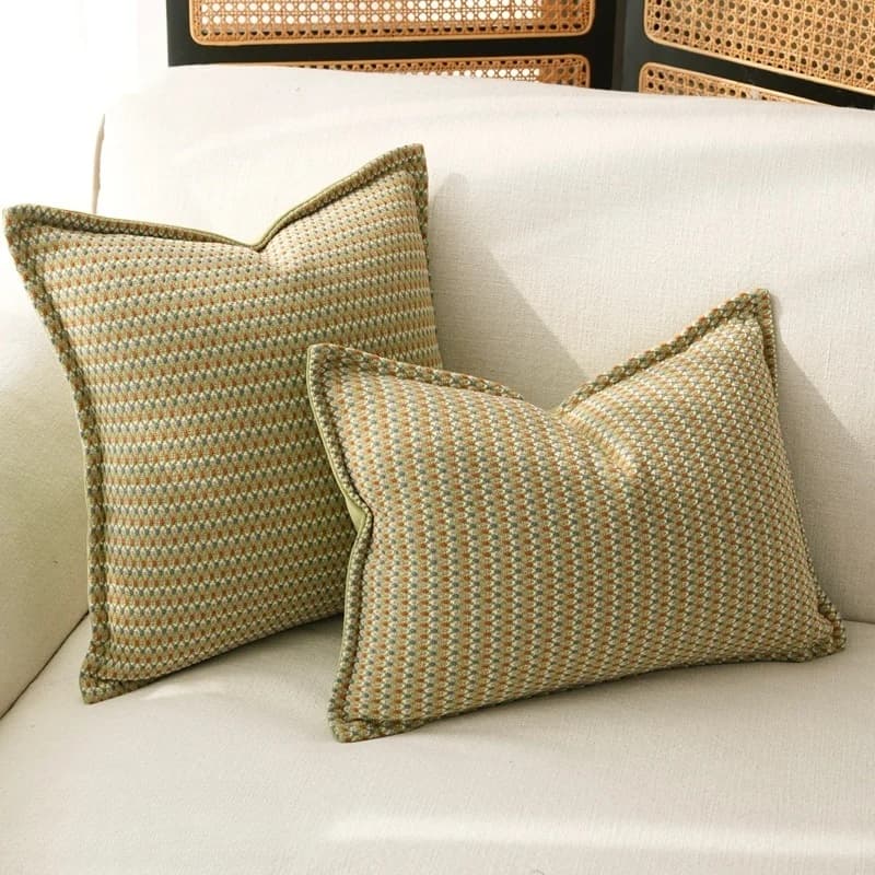 Cuscini verdi Federa per cuscino con pois rossi e blu Fodera per cuscino decorativa quadrata moderna di lusso per decorazioni per la casa della sedia del divano