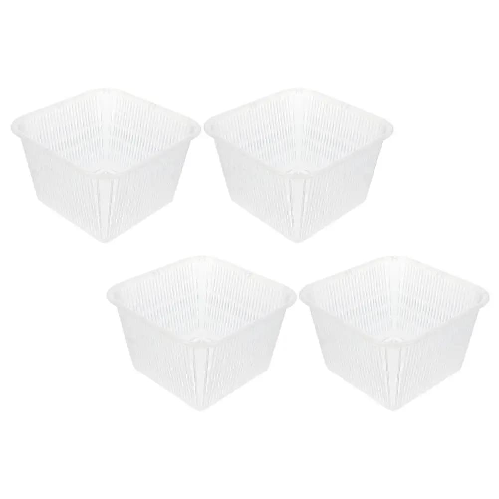 4Pcs Plastic Root Control Net Pots Hydroponic Mesh Basket Planting Pot Cups for Healthy Plant Growth Net Pots for Hydroponics