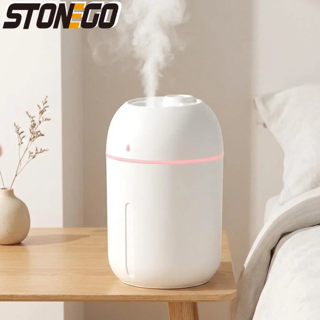 Umidificatore Portatile a Nebbia Fredda 330ml USB Mini per Camera da Letto, Auto, Ufficio, Viaggio, Anti-Aria Secca