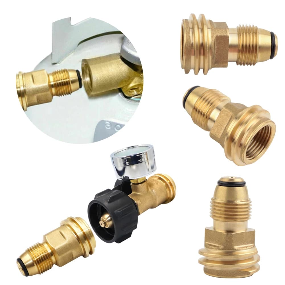Connettore per Gonfiaggio a Propano, Adattatore per Fornello a Gas Resistente all'Usura, Giunto di Conversione Gas Antiperdita, Accessori da Campeggio