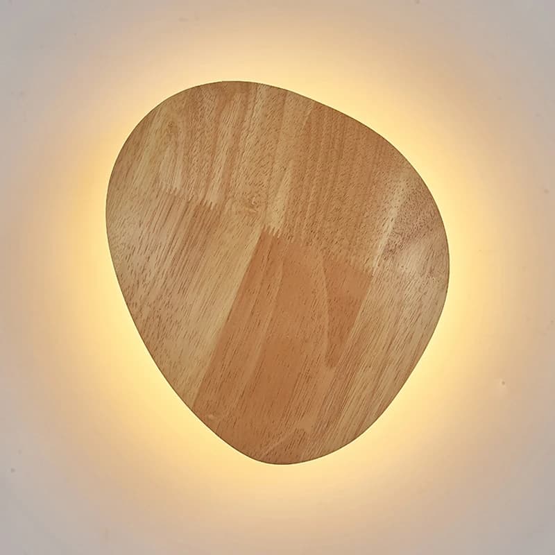 Lampada da parete moderna semplice a LED in legno Lampada da parete rotonda del Nord Europa Comodino Camera da letto Scala Apparecchi di illuminazione per interni a parete
