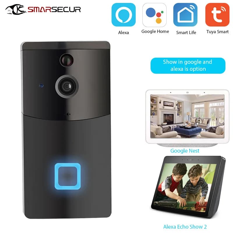Smart Tuya Wifi Doorbell Network Wireless Video Intercom Camera Infrared Night Vision Two-way Voice Intercom Alarm Push Monitor