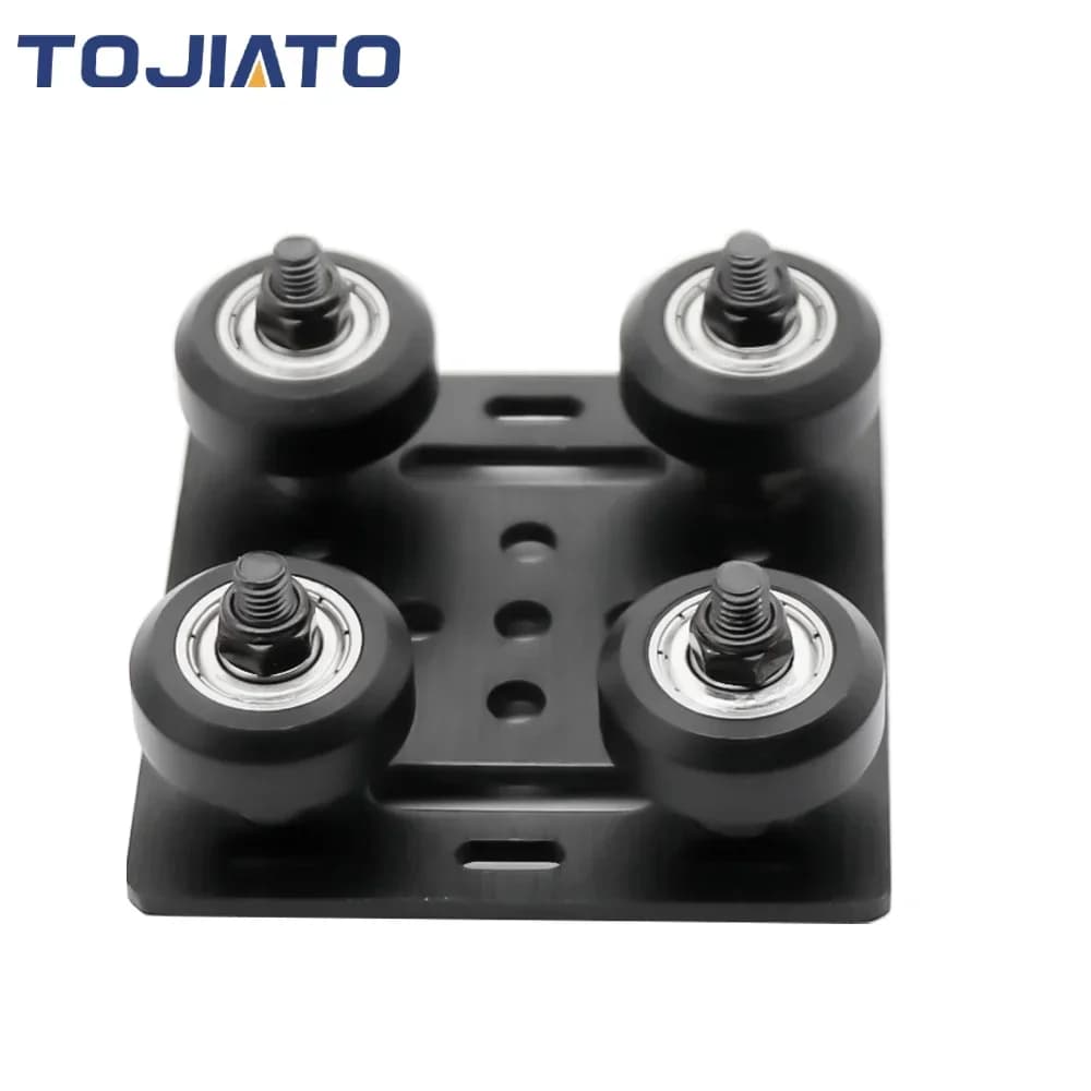 Tojiato V Piastra a portale Ruota scorrevole asse X per profili in alluminio con slot 2020 V Cuscinetto Puleggia Openbuilds Parti della stampante 3D Nero