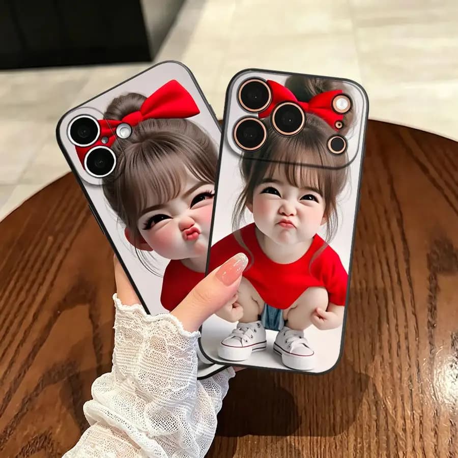 Funda Phone Cover Phone Case for Apple iPhone 17 Pro Max 12 14 13 XR XS MAX 16 15 Pro 7 8 11 17e Air Cartoon Girl