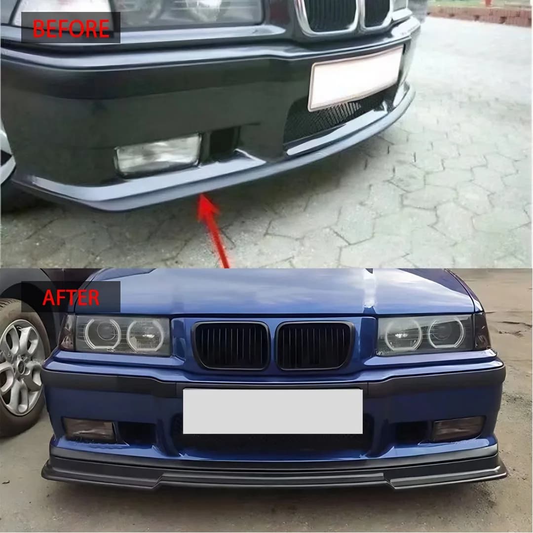 Front Bumper Diffuser Lip Spoiler Chin For BMW 3 Series M3 E36 1992-1999 Glossy Black Modification Tuning Accessories Splitter