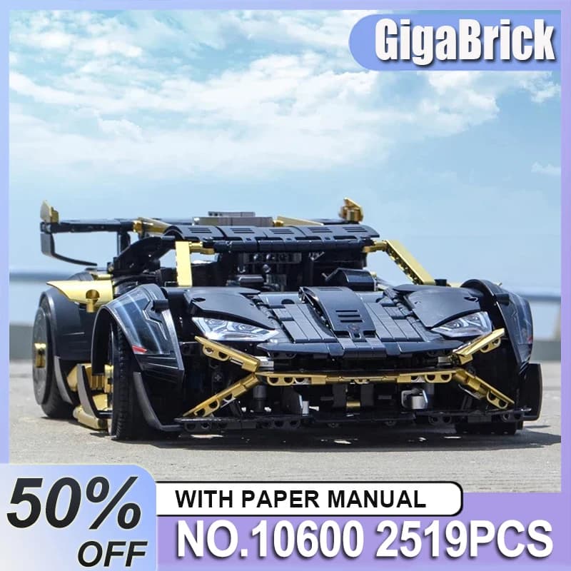KBOX 10600 MOC Striking Technical 1:10 Auto Sportiva Personalizzata Hypercar, Blocchi da Costruzione, Giocattoli Puzzle, Regali di Natale per Bambini