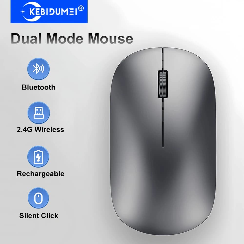 Mouse wireless 2.4G Mouse Bluetooth Mouse ricaricabile dual-mode Mouse da gioco Mouse silenzioso per ufficio per PC Laptop Tablet