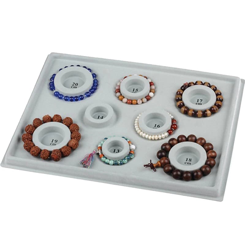Tavola di perline floccata per strumenti di misurazione per perline con vassoio per collana di braccialetti