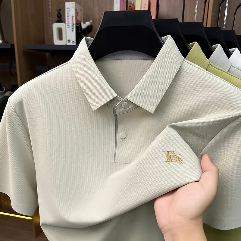 2026 Classic Paul Men'=s Wear Brand Pony Design Embroidered Comfortable Short Sleeve Summer Breathable Fashion Ice Silk Polo Shi