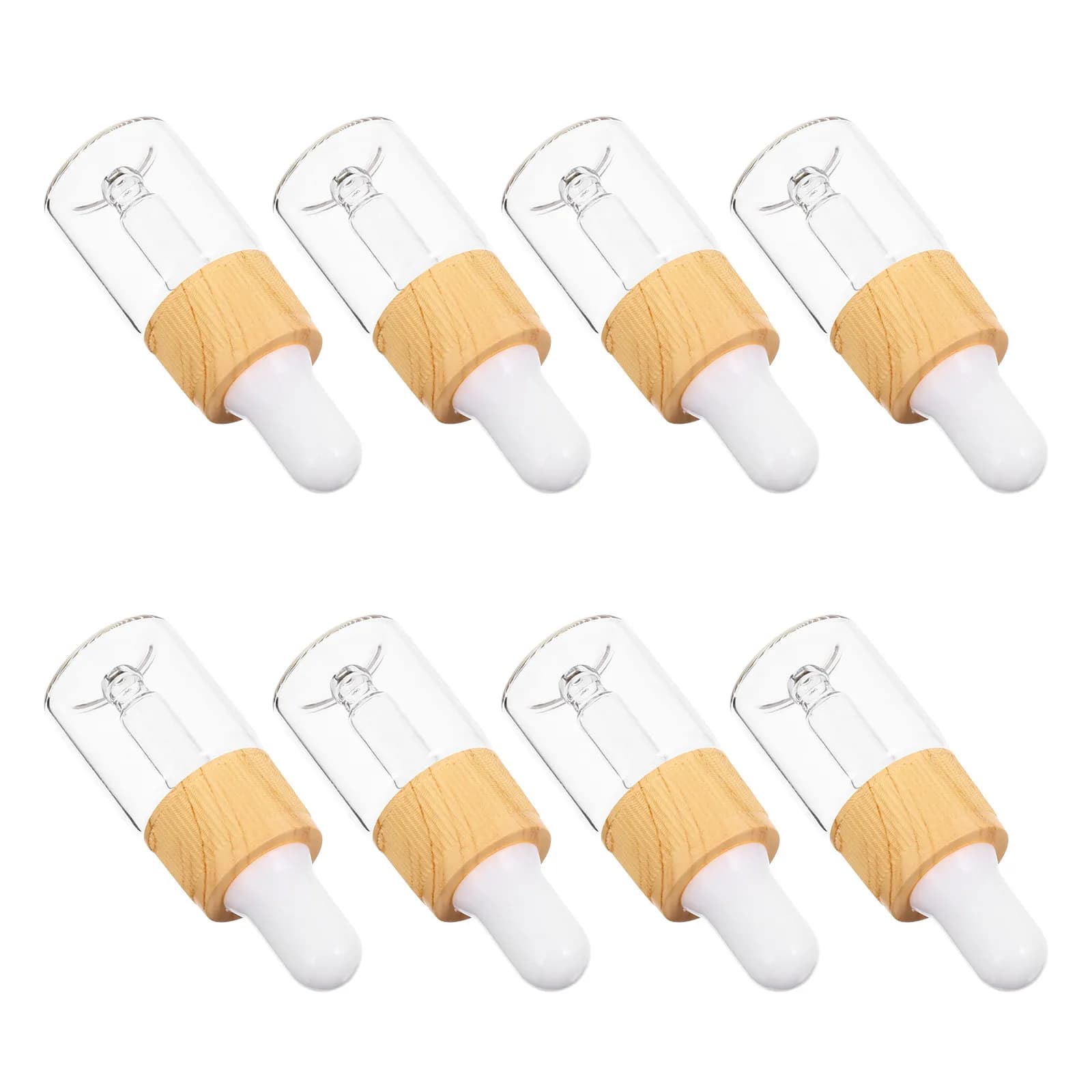 8 flaconi contagocce con texture in legno, flaconi ricaricabili in vetro per oli essenziali, flaconi da viaggio portatili, dosaggio preciso
