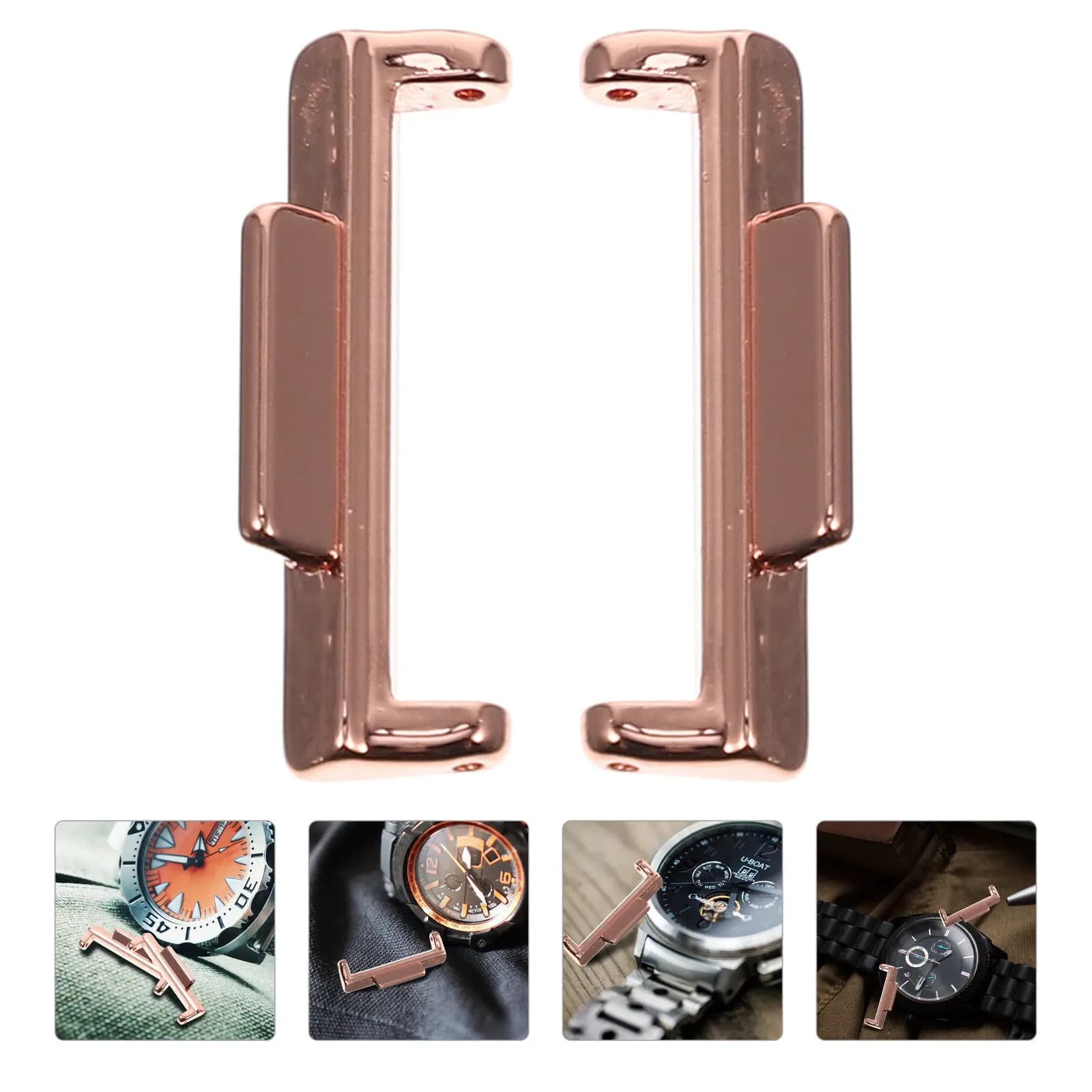 2-piece metal strap connector adapter, safe fast connection tool, made with precision, corrosion resistant, for men and women