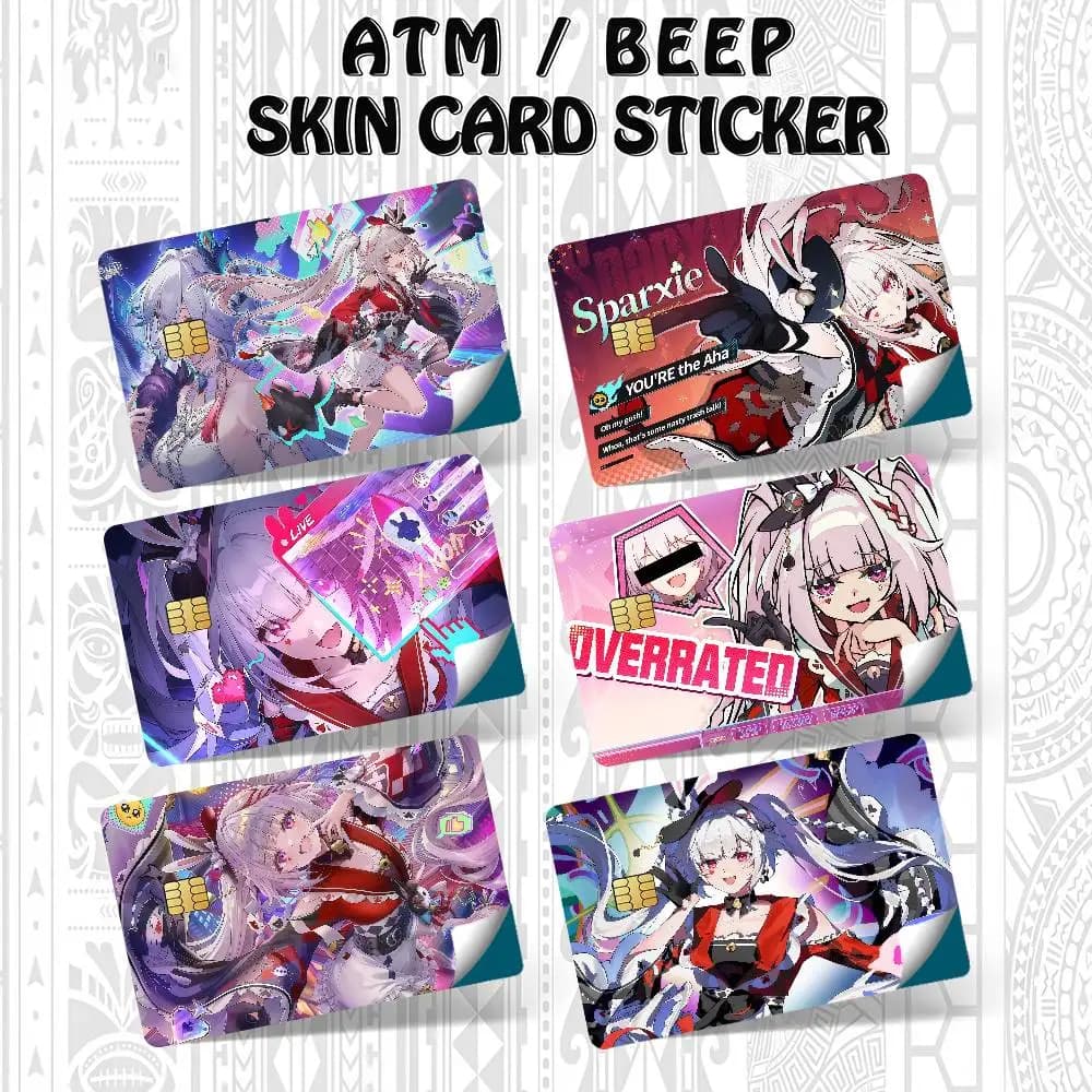 Sparxie Honkai Star Rail: Set di 4 Adesivi Decorativi Impermeabili per Carte di Credito e Tessere Autobus