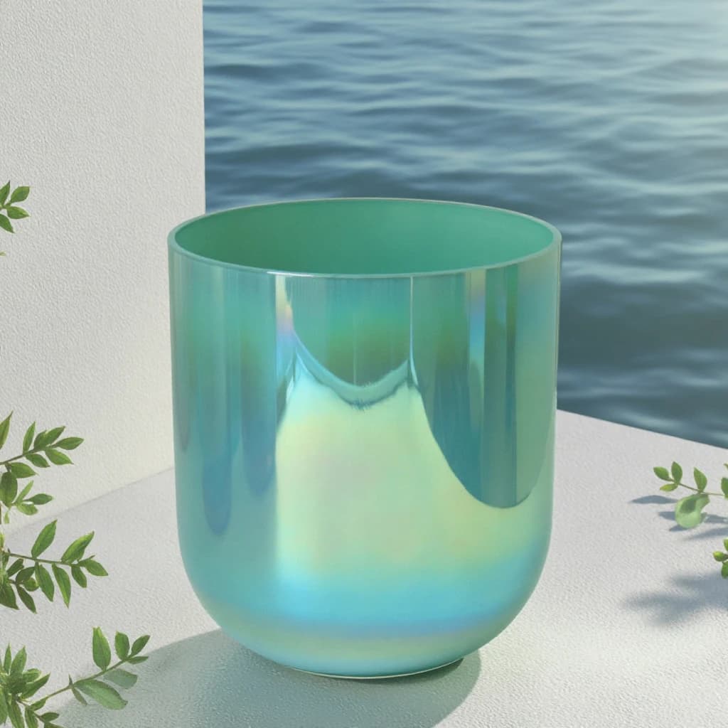 ZHQH 7-Inch Turquoise Quartz Crystal Singing Bowl Set for Meditation And Sound Healing Includes Mallet Instrument for Soundbath