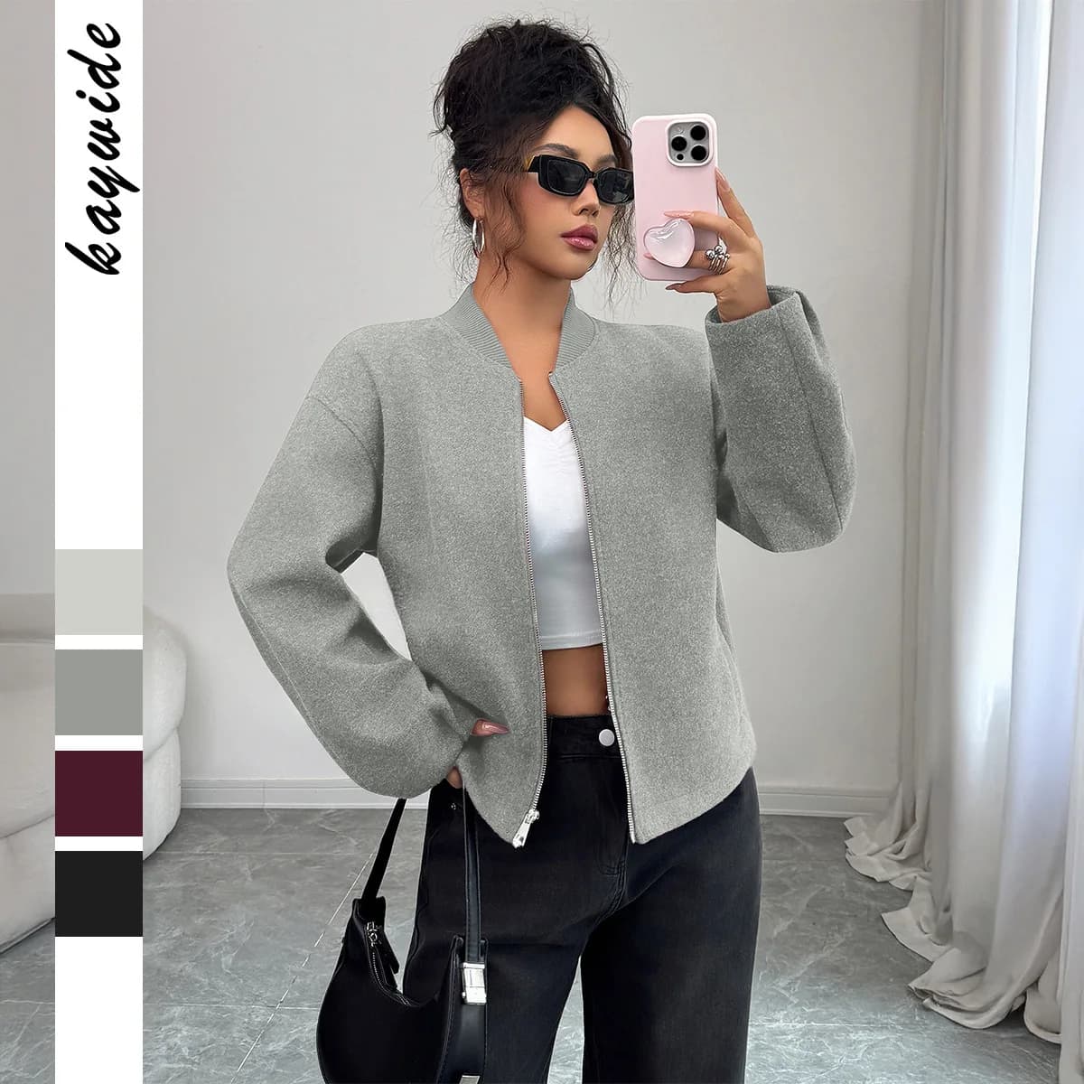 Elegant High-end Zippered Long-sleeve Jacket For Women, Fall/winter 2026 Summer Dresses 2026 Elegant Beach Boho Sexy