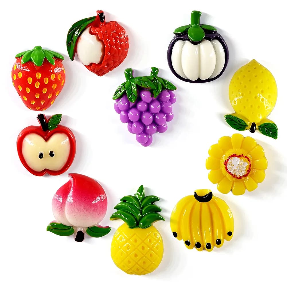 10 pezzi di frutta magneti per frigorifero in resina lavagna souvenir frigoriferi adesivo magnetico decorazioni per la casa accessori per la decorazione della cucina