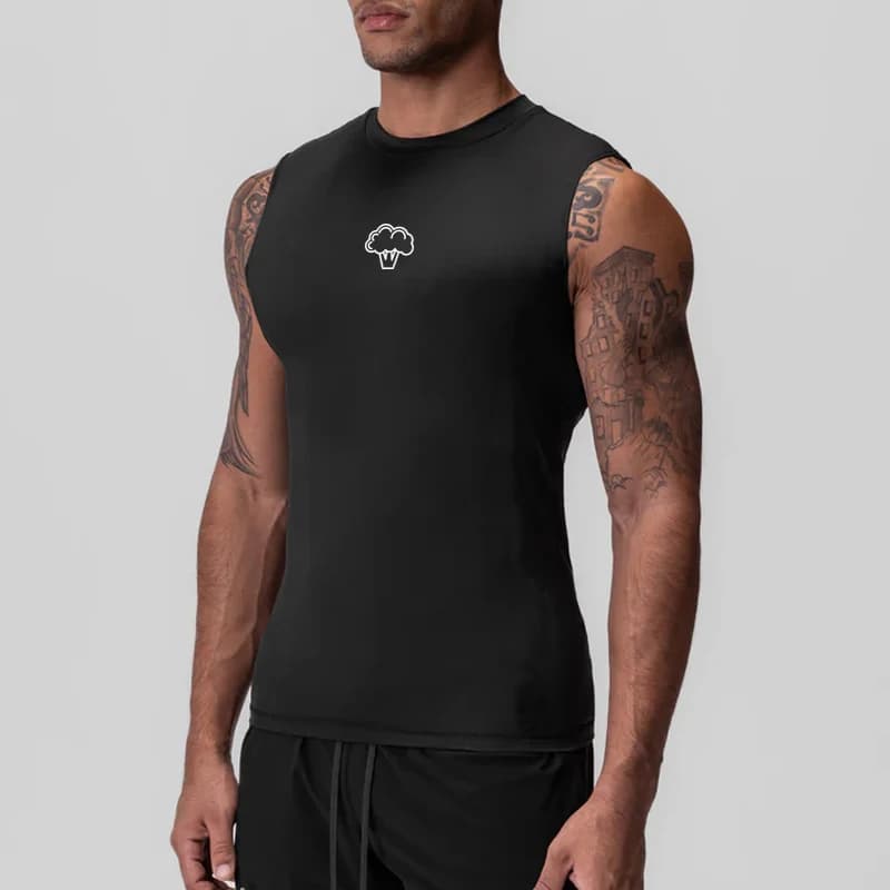 Canotta Sportiva da Uomo Senza Maniche, Asciugatura Rapida, Stampa, Abbigliamento Sportivo Maschile, Canotta a Compressione per Fitness, Bodybuilding, Allenamento, Top Muscolare