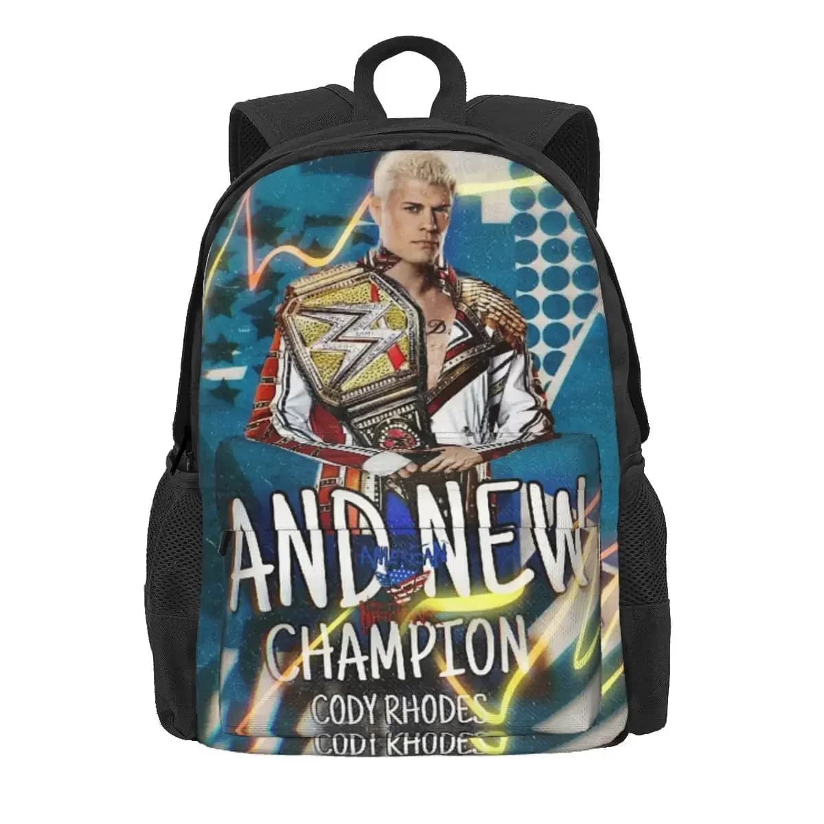 In The Ring Cody Rhodes American Nightmare Backpack Daypack Large Capacity BookBag School Bag Shoulder Bags for Men Women