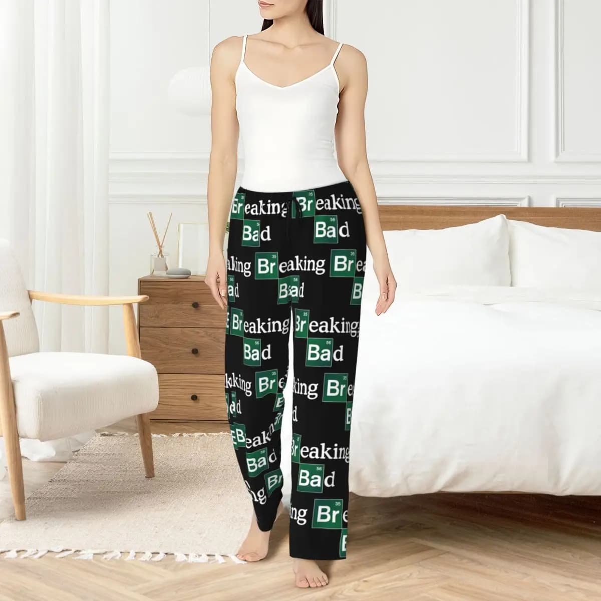 Custom Breaking Bad Pants for Women, Nightwear for TV Series, Elasticized Comfortable Pants with Pockets