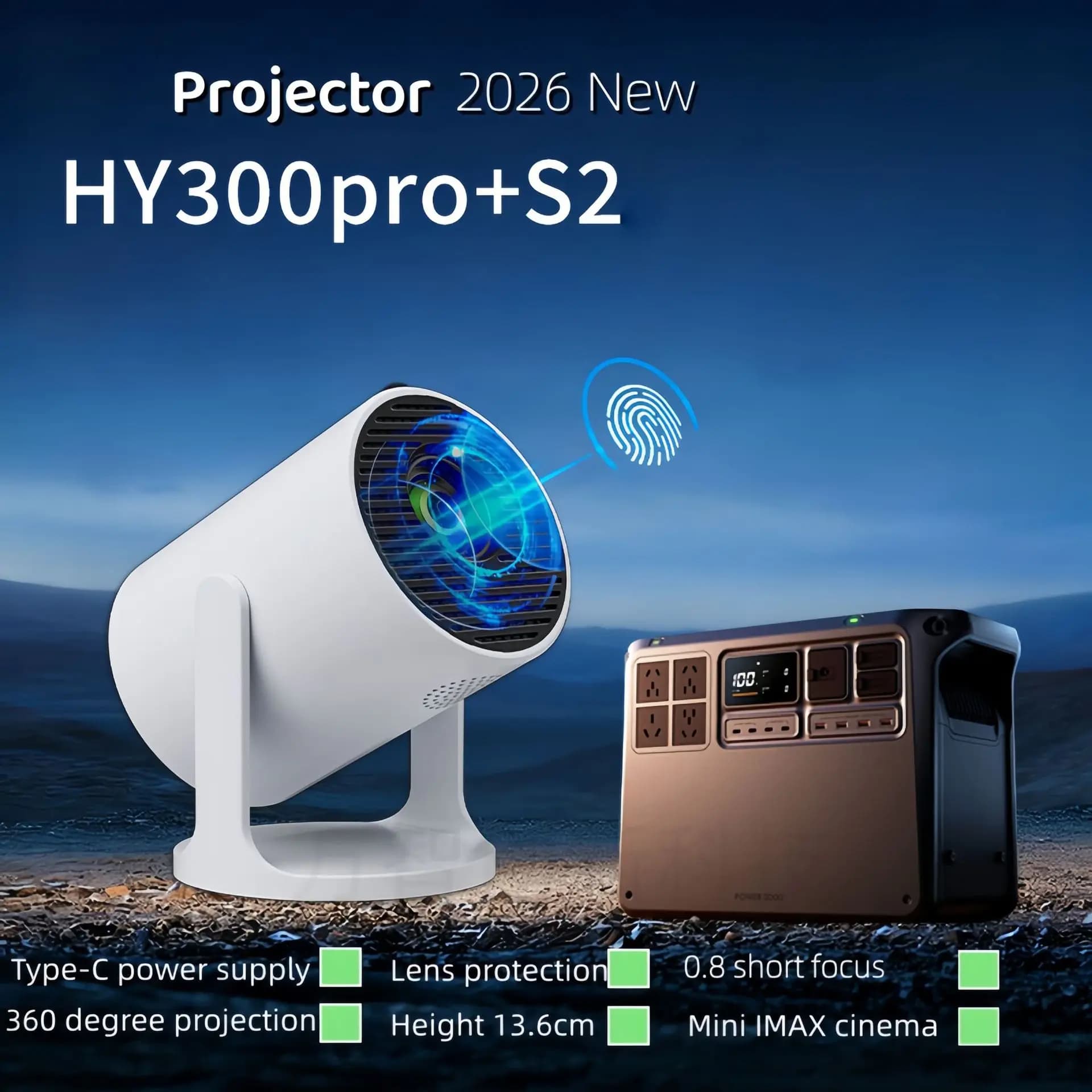 Smart Ultra Short Throw Projector, 4K Compatible Android Device With WiFi Bluetooth Auto Correction For Home Cinema