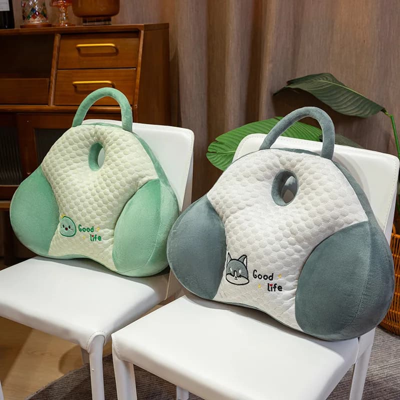Cuscino Portatile a Mezzaluna Ice Bean per Ufficio, Supporto Lombare per Studenti, Cuscino Traspirante per Pisolino