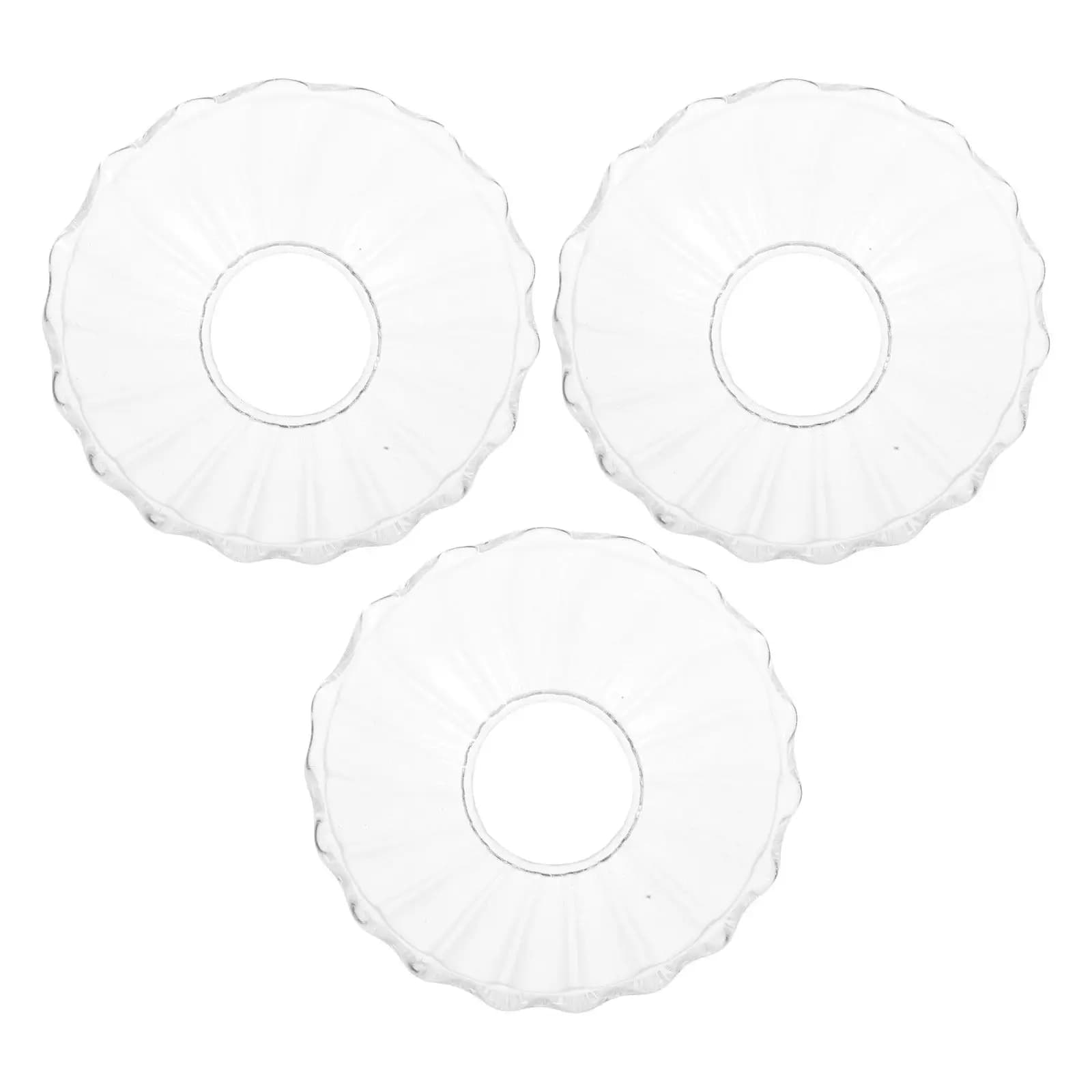 3Pcs Round Clear Glass Drip Protectors Wax Catcher Rings for Taper Candles Decorative Easy Clean Reusable Candlestick