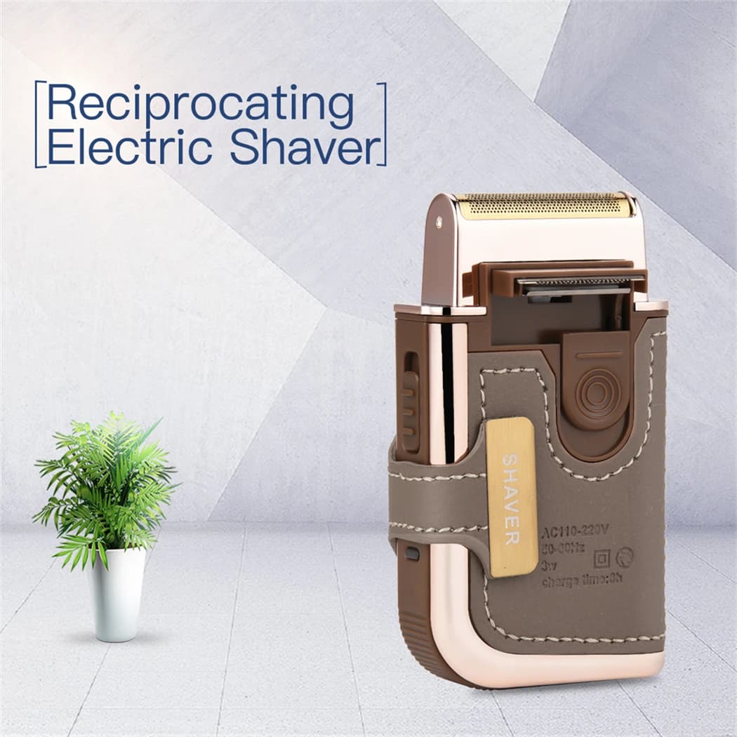 Professional Cordless Barba Trimmer Razor Rechargeable Mini Portable Electric Shaving Machine Leather