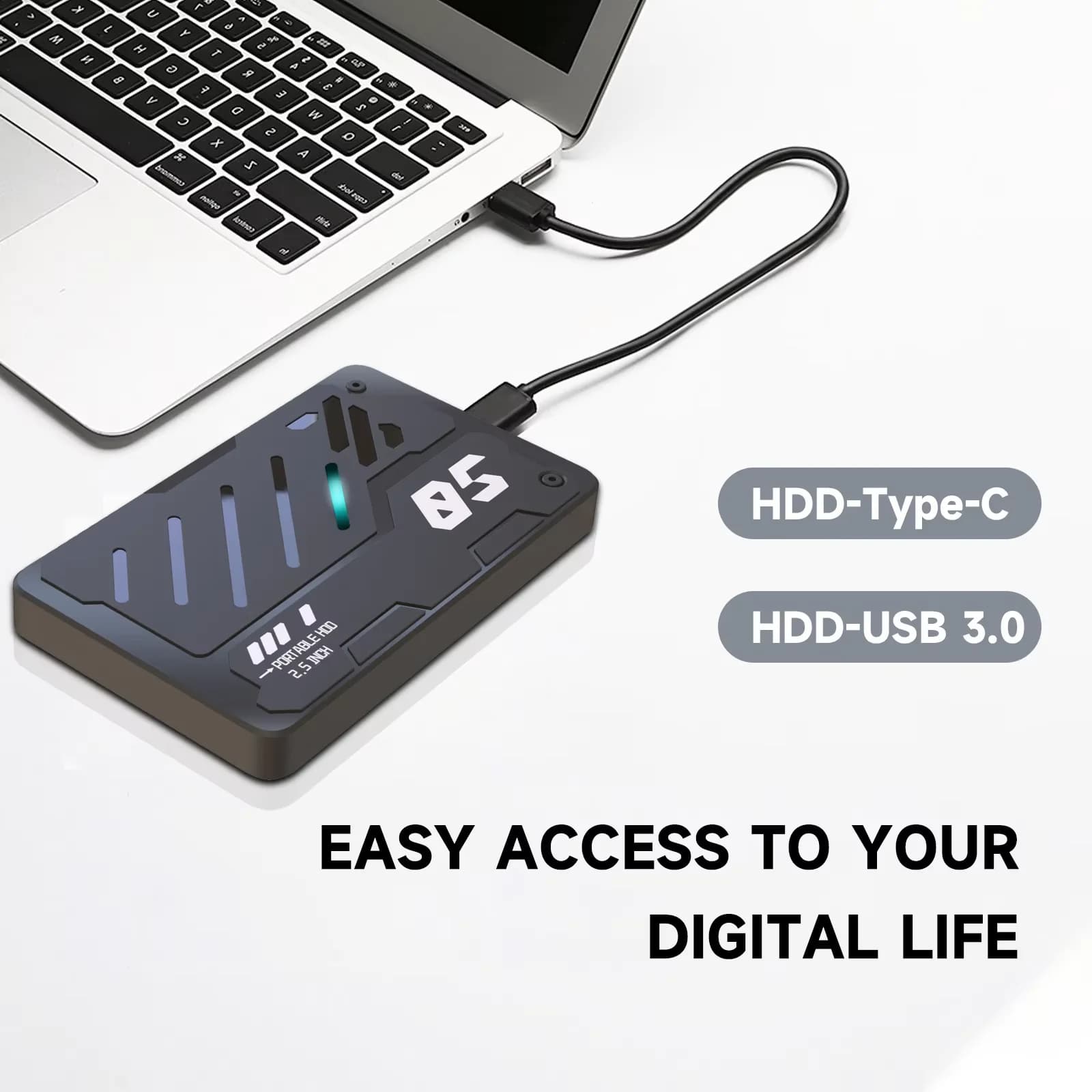USB 3.0 Type-C Portable External Hard Drive 1TB 750GB 500GB 320GB 250GB 160GB HDD Mecha Design for Mac Laptop PC PS4 PS5