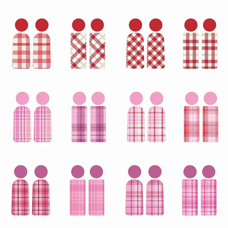 Red Pink Plaid Polymer Clay Transfer Paper Inking Water Soluble Disposable Stickers DIY Jewelry Pendent Printing Paper Classic