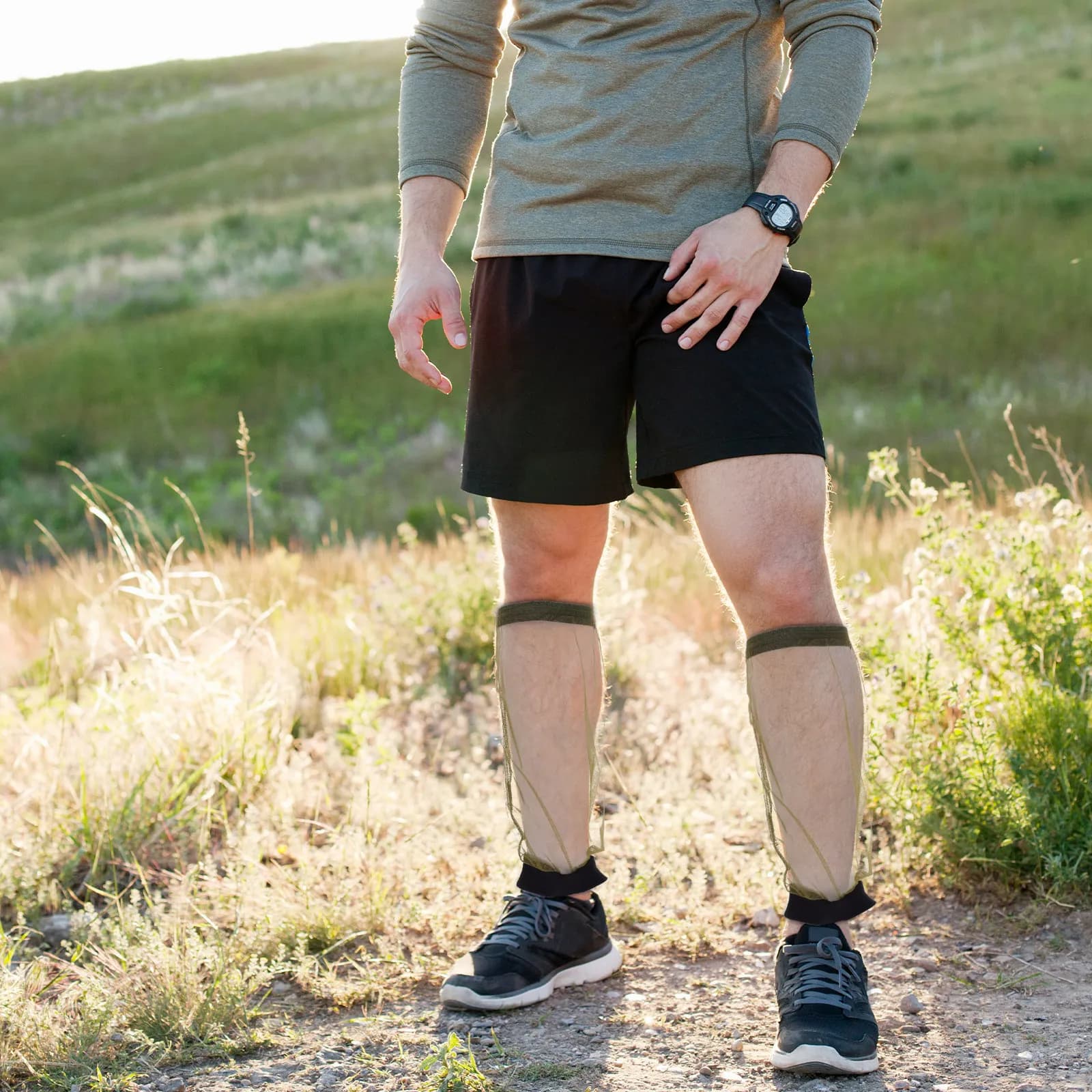 Pantaloni a Rete Ultra Leggeri per Escursionismo, Campeggio, Pesca, Giardinaggio e Viaggi con Copertura alla Caviglia, Verde