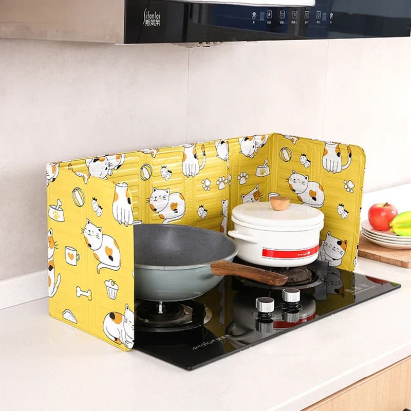 Piastra deflettore per fornello a gas da cucina pieghevole in alluminio Padella da cucina Schermo di protezione contro gli spruzzi d'olio Opvouwbare Keuken Deflettore Plaat