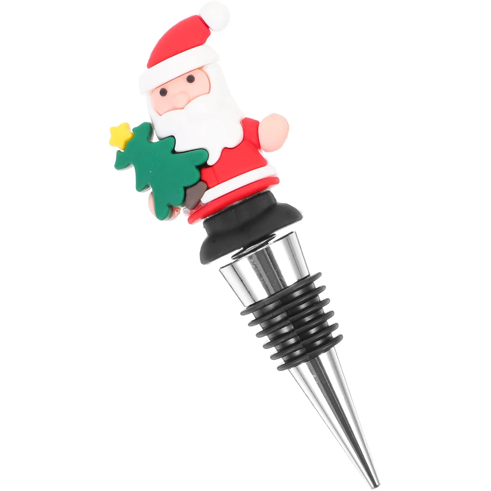 Tappo per Vino a Forma di Babbo Natale in Lega di Zinco, Decorativo per Bottiglie di Vino Rosso e Bevande, per Feste e Casa