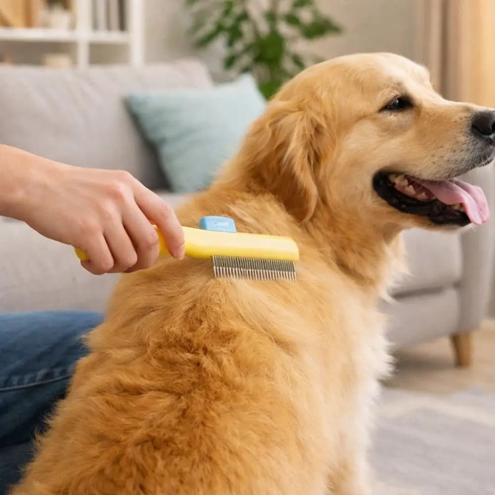 Pettine Antipulci per Animali Domestici a Forma di Orso con Depilazione a un Clic, Efficiente e Portatile, Spazzola Anti-nodo per la Toelettatura dei Gatti, Cura del Gatto