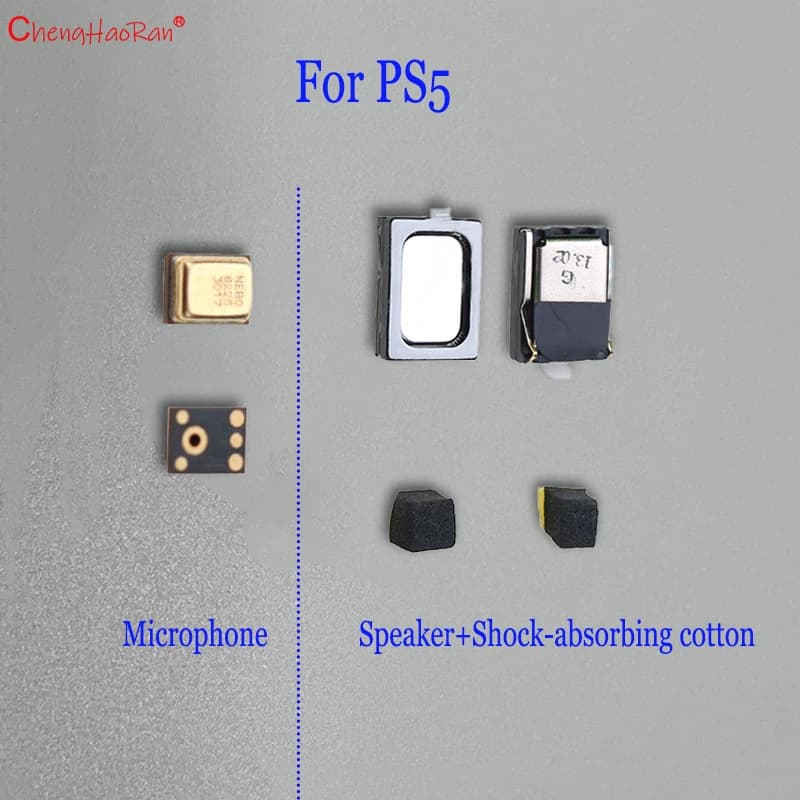Sostituzione dell'altoparlante da 2 pezzi per altoparlante sostitutivo con maniglia di gioco PS5 con trasmettitore per microfono in cotone ammortizzante