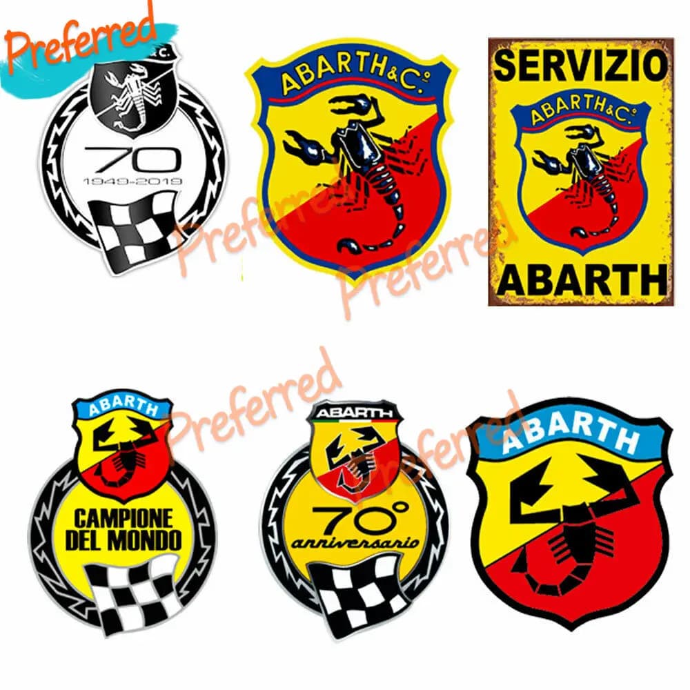 Wall decal Abarth 70 Anniversary Vintage Wall decal Cut-out AUTO Bike Printing for all cars Laptop helmet trunk window racing