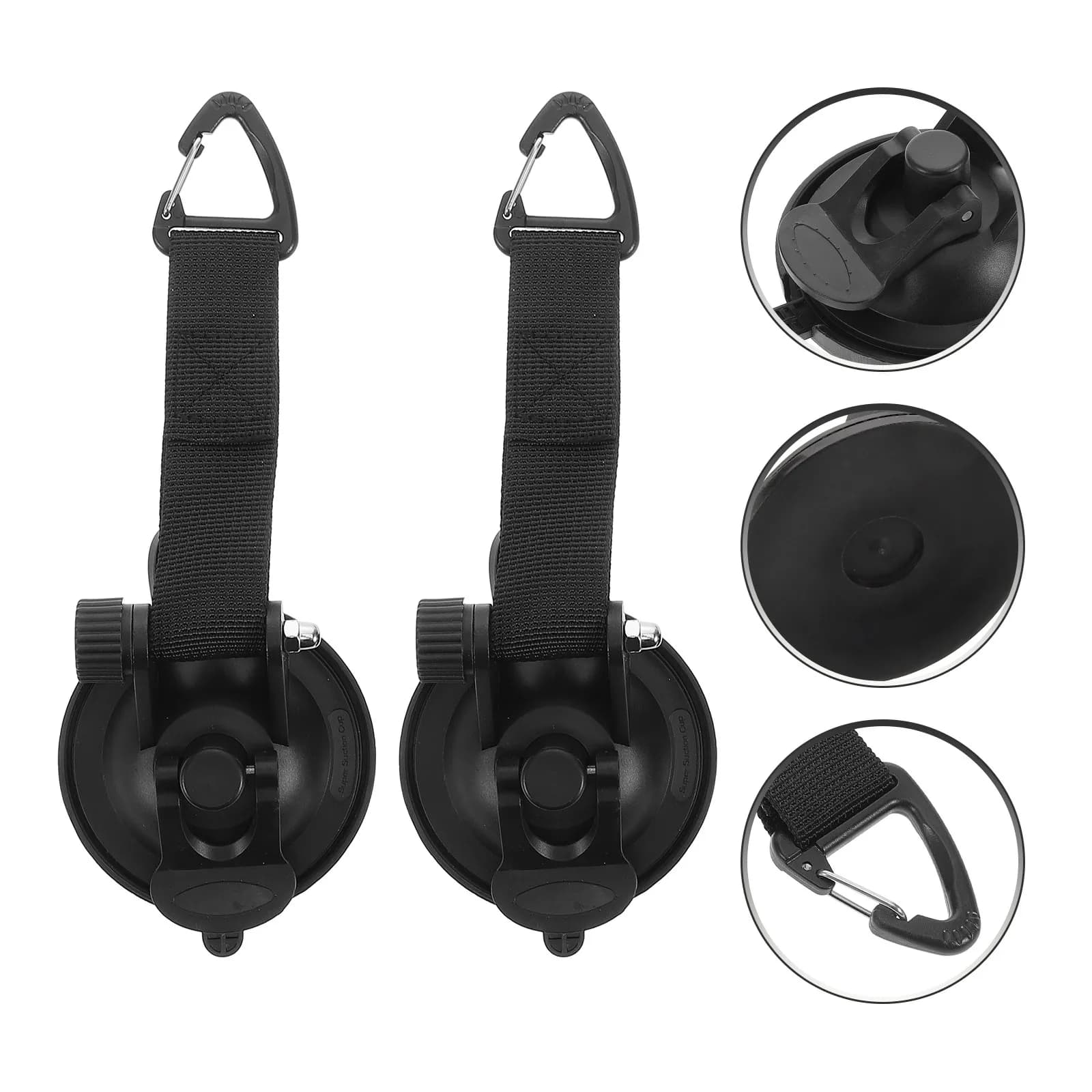 4 Pezzi Ganci a ventosa resistenti, grandi, per esterni, da campeggio, per tende, tettoie, camper, verande, fissaggio a vetro auto, robusti e girevoli
