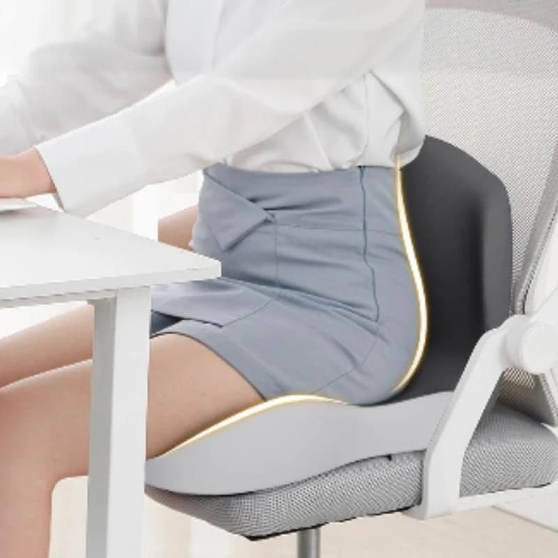 L-Shaped Memory Foam Cushion, Ergonomic Office Chair Seat Pressure-Reducing, Hip & Waist Support Tailbone Pillow for Car Seat