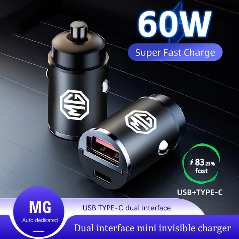 Auto Caricatore Veloce Porte USB Tipo-C Adattatore di Alimentazione Accessori Per MG 4 5 6 7 Cyberster ES5 ONE MG5 Scorpio ZS HS MARVEL-R Hector
