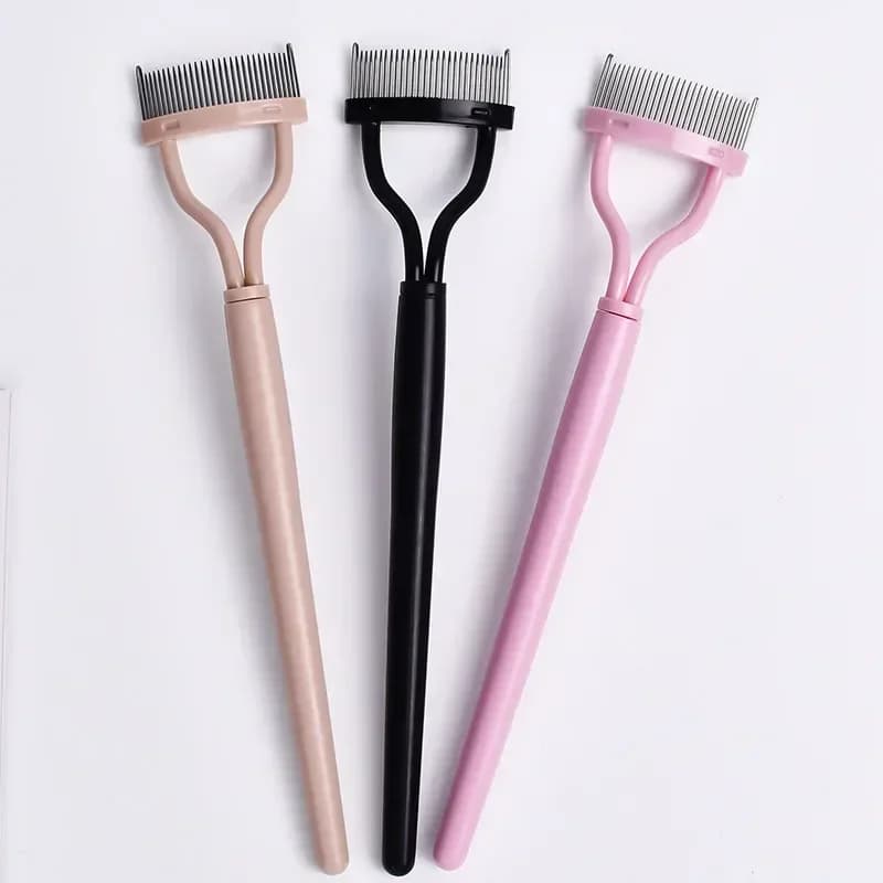 vvocci Separatore per Ciglia in Acciaio Inossidabile, Spazzola Portatile per Ciglia, Pettine per Mascara, Strumenti per Arricciare le Ciglia, Arricciaciglia per Trucco