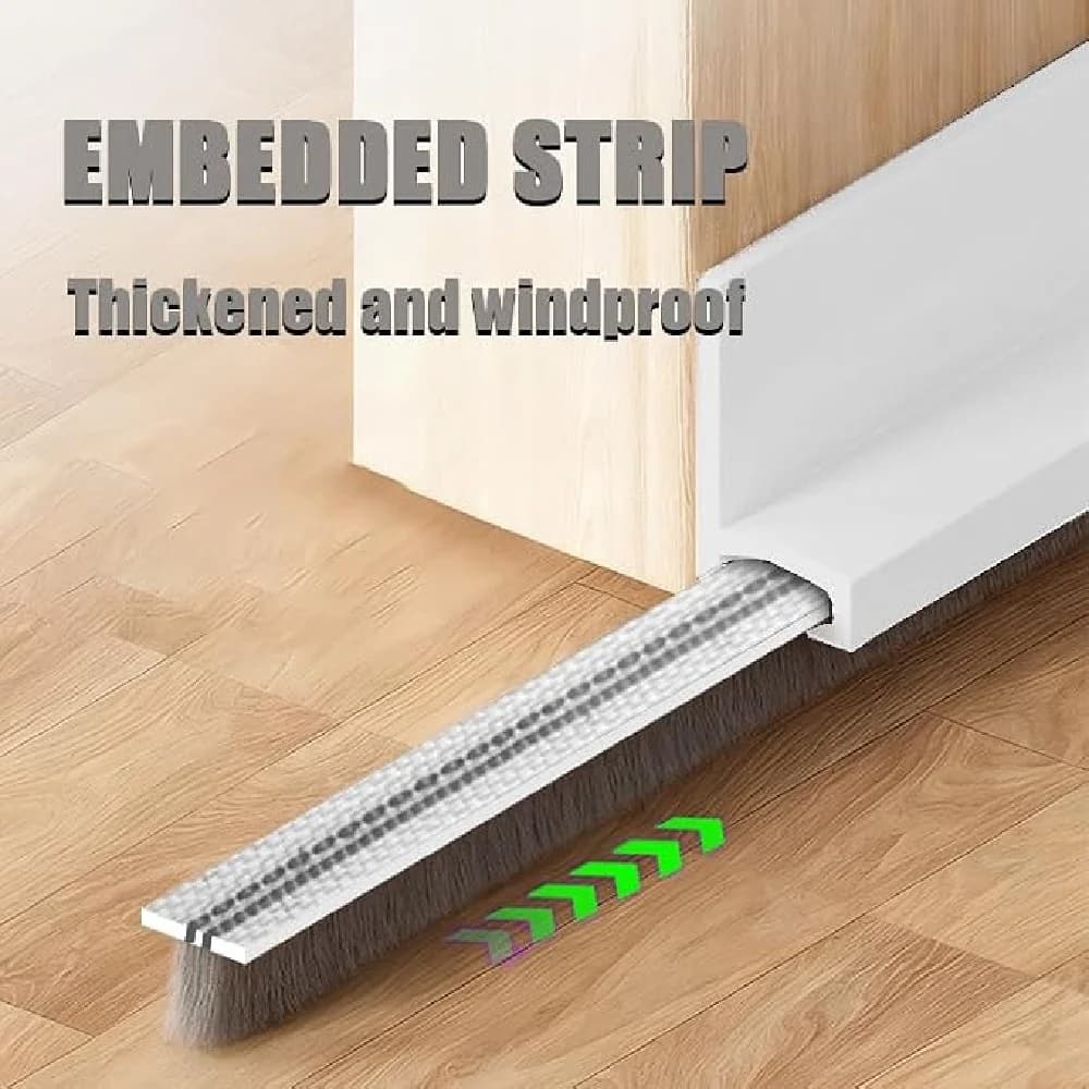 1PC 1m/39.37inch Door Seal Draft Stopper With Brush Reduce Noise Door Sweep Breeze Blocker Insect Proof Dust Proof Sound
