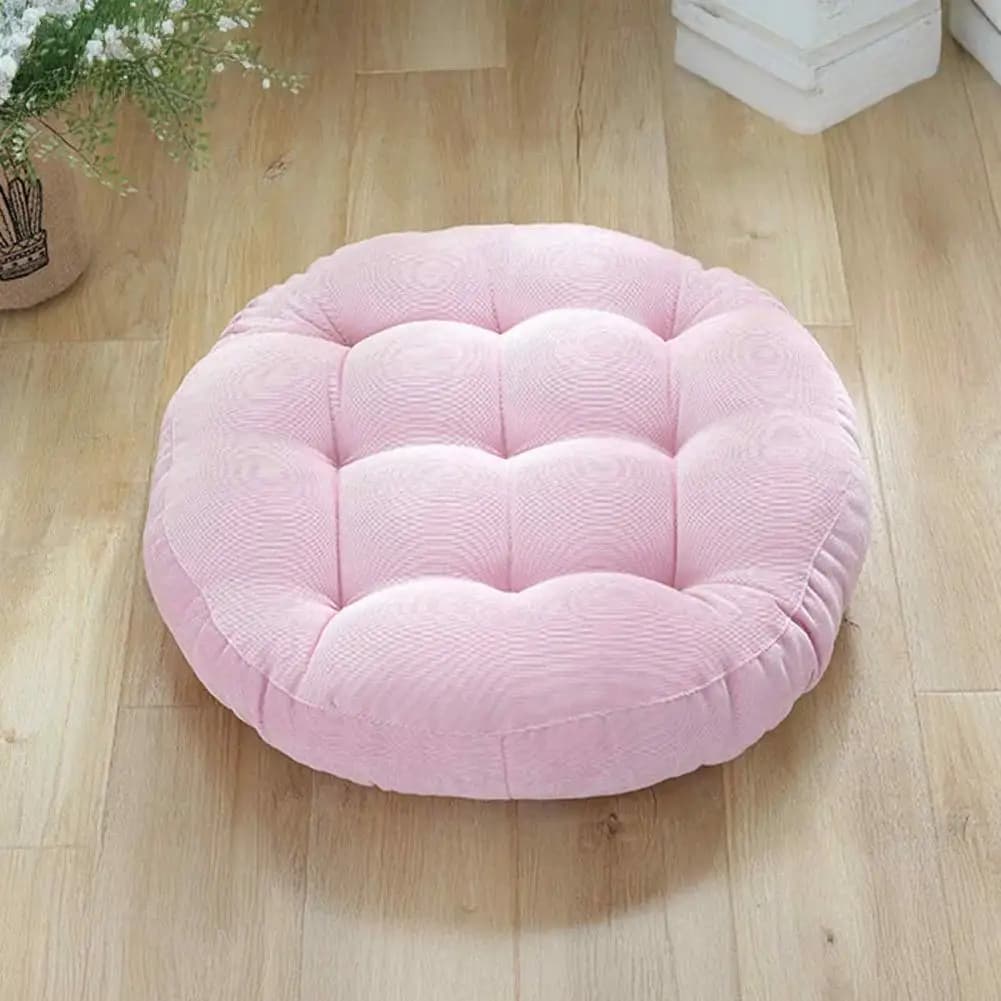 Breathable Meditation Mat for Yoga Soft Corduroy Seat Cushion Round Corduroy Chair Cushion 16.5 Inch Soft Seat Pad Washable