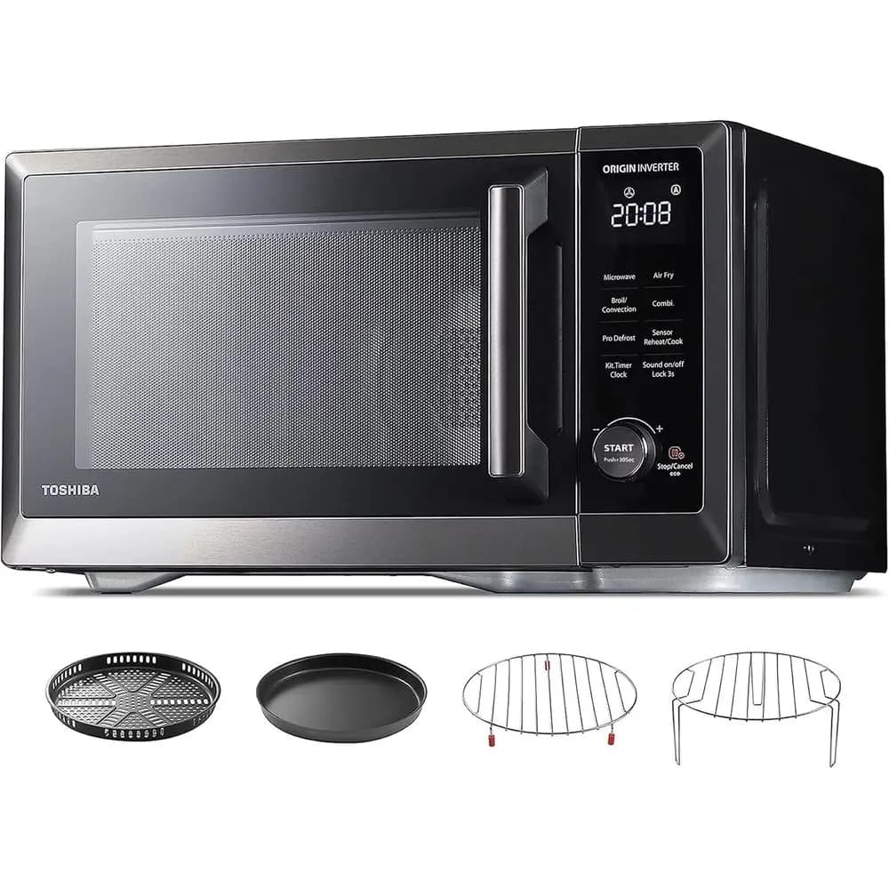 Convection Microwave Oven with Air Fryer, Inverter, Broil, 1000W, 27 Auto Menus & 47 Recipes, 1.0 Cubic Feet