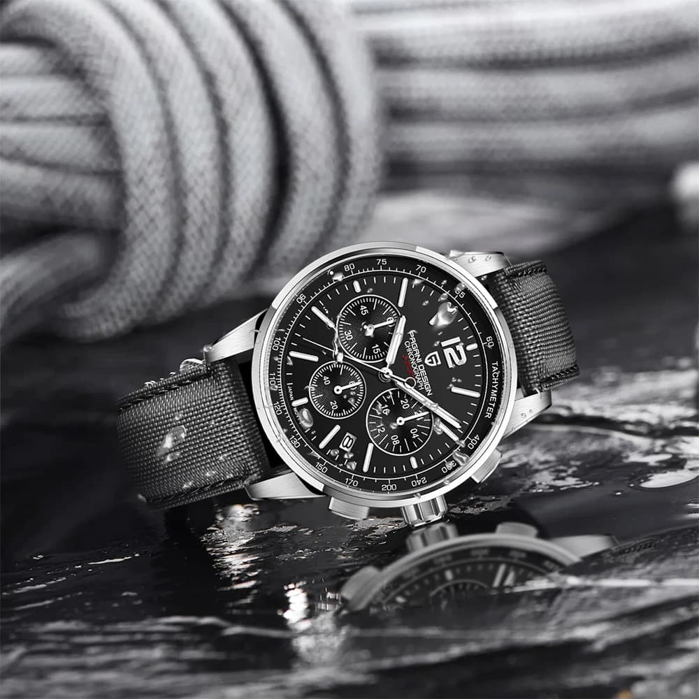 Orologio da Uomo PAGANI DESIGN, Cronografo con Movimento al Quarzo Giapponese VK63, Vetro Zaffiro, Data, Impermeabile 100m, Reloj Hombre Masculino