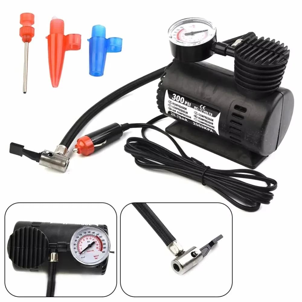 12V Mini Car Air Compressor 300psi Universal Electric Tire Air Inflator Pump Portable Automatic Car Tyre Inflator Bicycle Tires